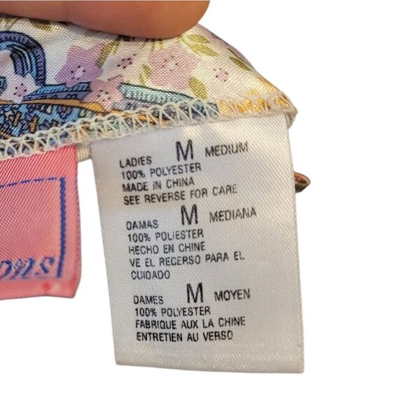 Vintage Y2K Sleep Solutions Satin Paisley Lace Chemise Slip Women's Size M - Picture 5 of 6